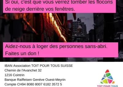 CARTAPULSE – Offrez des nuitées d’hébergement à des sans-abri, personnes en attente d’un logement suisses ou résidentes